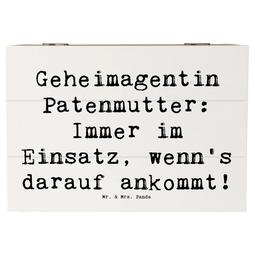 Holzkiste Spruch Geheimagentin Patenmutter Truhe, Kiste, Schatzkiste, Aufbewahrungsbox, Dekokiste, Erinnerungsbox, Holzkiste, Schatulle, XXL, Geschenkbox, Erinnerungskiste, Geschenkdose, Familie, Vatertag, Muttertag, Bruder, Schwester, Mama, Papa, Oma, Opa