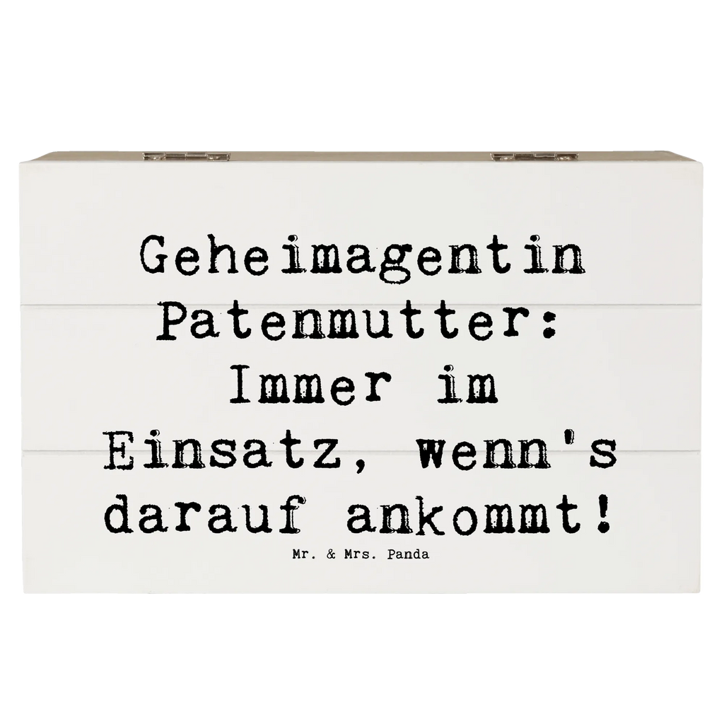 Holzkiste Spruch Geheimagentin Patenmutter Truhe, Kiste, Schatzkiste, Aufbewahrungsbox, Dekokiste, Erinnerungsbox, Holzkiste, Schatulle, XXL, Geschenkbox, Erinnerungskiste, Geschenkdose, Familie, Vatertag, Muttertag, Bruder, Schwester, Mama, Papa, Oma, Opa