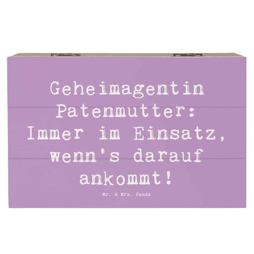 Holzkiste Spruch Geheimagentin Patenmutter Truhe, Kiste, Schatzkiste, Aufbewahrungsbox, Dekokiste, Erinnerungsbox, Holzkiste, Schatulle, XXL, Geschenkbox, Erinnerungskiste, Geschenkdose, Familie, Vatertag, Muttertag, Bruder, Schwester, Mama, Papa, Oma, Opa