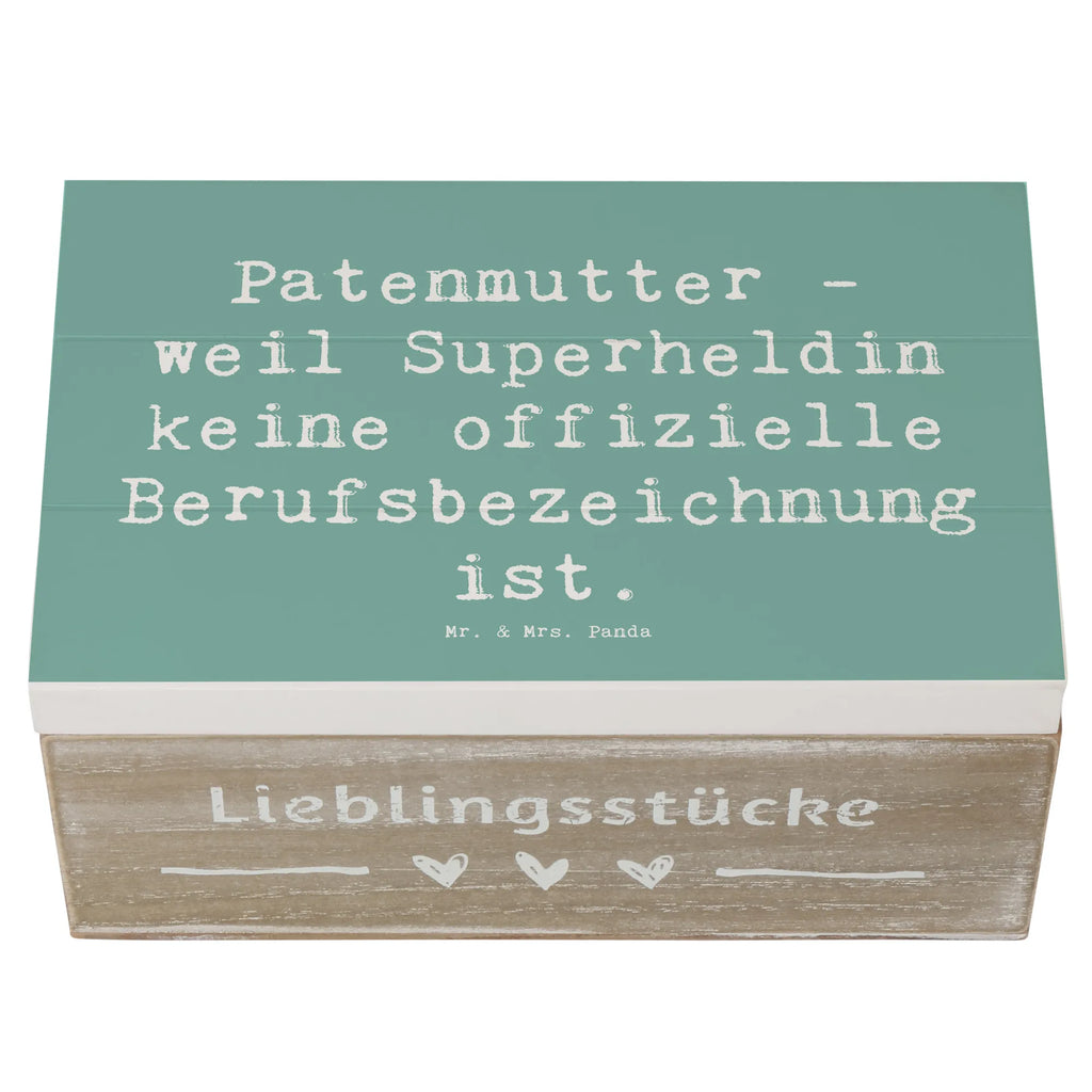 Holzkiste Spruch Patenmutter Superheldin Erinnerungskiste, Schatulle, Geschenkbox, Aufbewahrungsbox, Erinnerungsbox, Dekokiste, XXL, Truhe, Holzkiste, Kiste, Schatzkiste, Geschenkdose, Familie, Vatertag, Muttertag, Bruder, Schwester, Mama, Papa, Oma, Opa