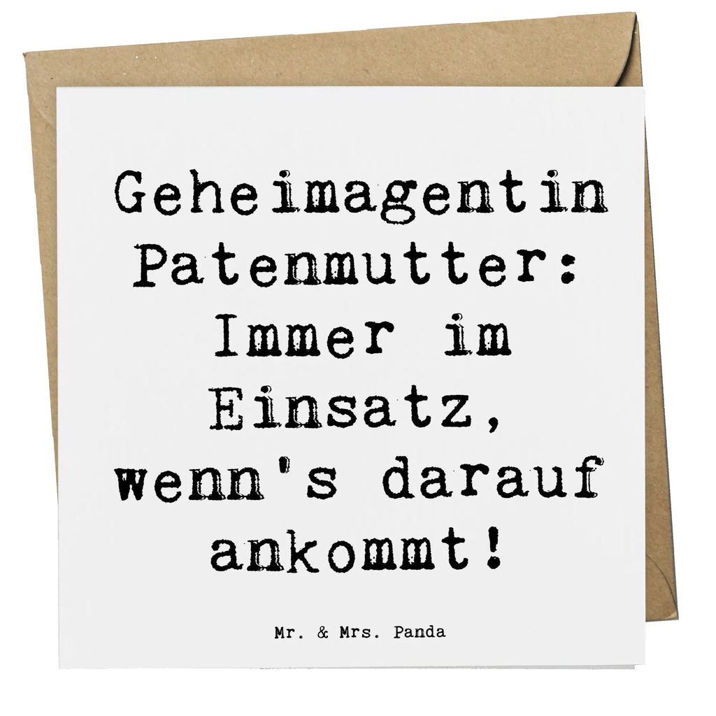 Deluxe Karte Spruch Geheimagentin Patenmutter Einladungskarte, Grußkarte, Hochwertige Klappkarte, Geburtstagskarte, Karte, Glückwunschkarte, Klappkarte, Hochwertige Grußkarte, Hochzeitskarte, Familie, Vatertag, Muttertag, Bruder, Schwester, Mama, Papa, Oma, Opa