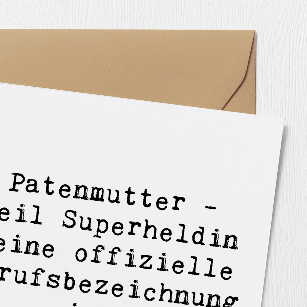 Deluxe Karte Spruch Patenmutter Superheldin Einladungskarte, Hochwertige Grußkarte, Karte, Klappkarte, Grußkarte, Hochwertige Klappkarte, Hochzeitskarte, Glückwunschkarte, Geburtstagskarte, Familie, Vatertag, Muttertag, Bruder, Schwester, Mama, Papa, Oma, Opa