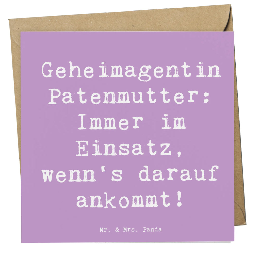 Deluxe Karte Spruch Geheimagentin Patenmutter Einladungskarte, Grußkarte, Hochwertige Klappkarte, Geburtstagskarte, Karte, Glückwunschkarte, Klappkarte, Hochwertige Grußkarte, Hochzeitskarte, Familie, Vatertag, Muttertag, Bruder, Schwester, Mama, Papa, Oma, Opa
