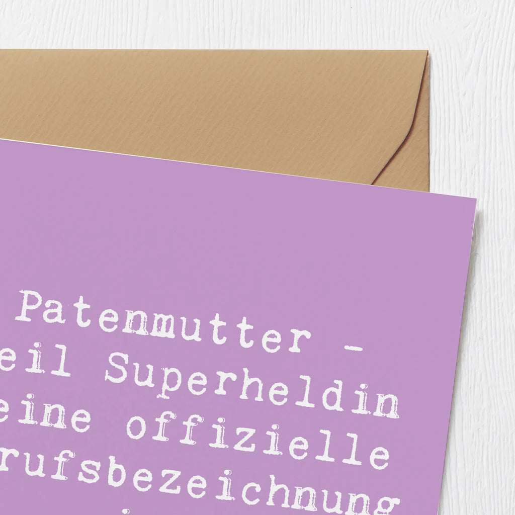 Deluxe Karte Spruch Patenmutter Superheldin Einladungskarte, Hochwertige Grußkarte, Karte, Klappkarte, Grußkarte, Hochwertige Klappkarte, Hochzeitskarte, Glückwunschkarte, Geburtstagskarte, Familie, Vatertag, Muttertag, Bruder, Schwester, Mama, Papa, Oma, Opa