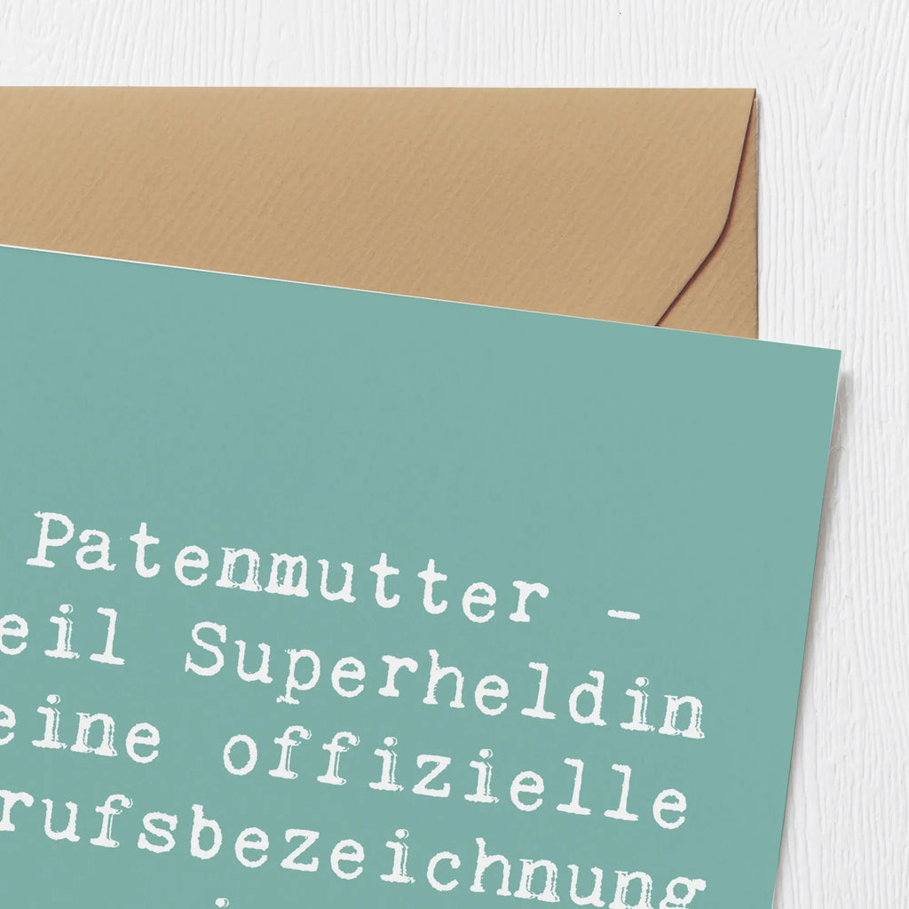 Deluxe Karte Spruch Patenmutter Superheldin Einladungskarte, Hochwertige Grußkarte, Karte, Klappkarte, Grußkarte, Hochwertige Klappkarte, Hochzeitskarte, Glückwunschkarte, Geburtstagskarte, Familie, Vatertag, Muttertag, Bruder, Schwester, Mama, Papa, Oma, Opa