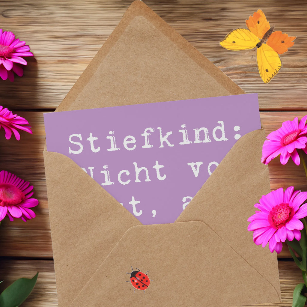 Deluxe Card Saying Stiefkind: Nicht von Blut, aber von Liebe geformt. Einladungskarte, Karte, Glückwunschkarte, Hochwertige Grußkarte, Klappkarte, Grußkarte, Hochzeitskarte, Hochwertige Klappkarte, Geburtstagskarte, Familie, Vatertag, Muttertag, Bruder, Schwester, Mama, Papa, Oma, Opa