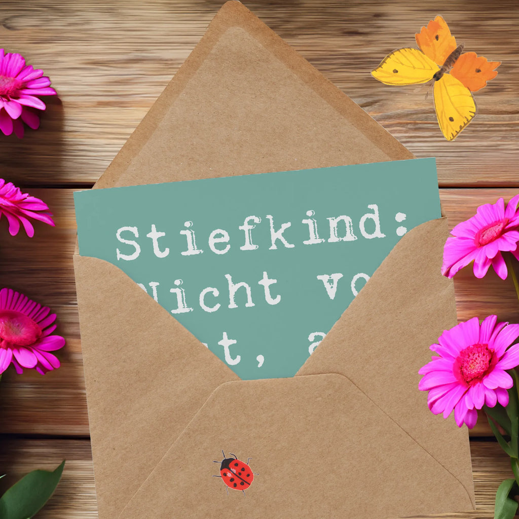 Deluxe Card Saying Stiefkind: Nicht von Blut, aber von Liebe geformt. Einladungskarte, Karte, Glückwunschkarte, Hochwertige Grußkarte, Klappkarte, Grußkarte, Hochzeitskarte, Hochwertige Klappkarte, Geburtstagskarte, Familie, Vatertag, Muttertag, Bruder, Schwester, Mama, Papa, Oma, Opa