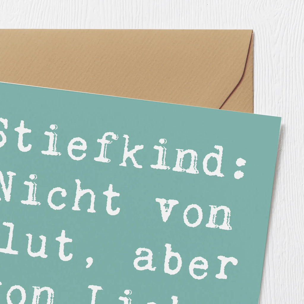 Deluxe Card Saying Stiefkind: Nicht von Blut, aber von Liebe geformt. Einladungskarte, Karte, Glückwunschkarte, Hochwertige Grußkarte, Klappkarte, Grußkarte, Hochzeitskarte, Hochwertige Klappkarte, Geburtstagskarte, Familie, Vatertag, Muttertag, Bruder, Schwester, Mama, Papa, Oma, Opa