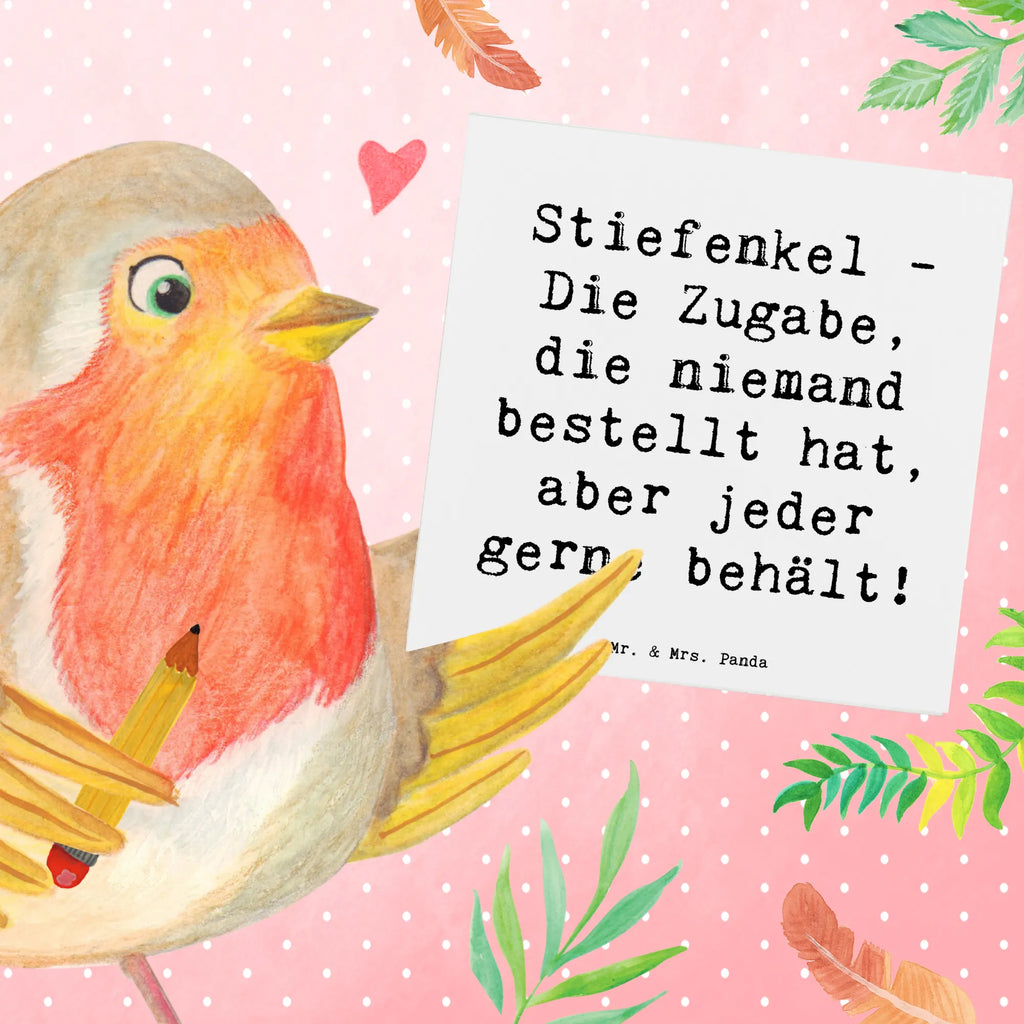 Deluxe Card Saying Stiefenkel - Die Zugabe, die niemand bestellt hat, aber jeder gerne behält! Klappkarte, Karte, Hochwertige Klappkarte, Hochzeitskarte, Einladungskarte, Grußkarte, Geburtstagskarte, Hochwertige Grußkarte, Glückwunschkarte, Familie, Vatertag, Muttertag, Bruder, Schwester, Mama, Papa, Oma, Opa