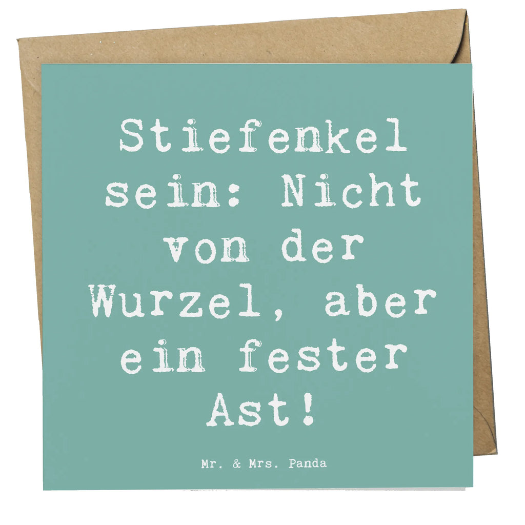 Deluxe Karte Spruch Stiefenkel Grußkarte, Karte, Hochwertige Grußkarte, Einladungskarte, Glückwunschkarte, Hochzeitskarte, Geburtstagskarte, Hochwertige Klappkarte, Klappkarte, Familie, Vatertag, Muttertag, Bruder, Schwester, Mama, Papa, Oma, Opa