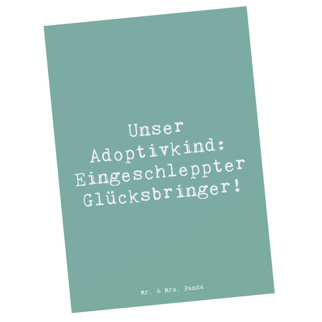 Postcard Saying Unser Adoptivkind: Eingeschleppter Glücksbringer! Postkarte, Karte, Geschenkkarte, Grußkarte, Einladung, Ansichtskarte, Geburtstagskarte, Einladungskarte, Dankeskarte, Ansichtskarten, Einladung Geburtstag, Einladungskarten Geburtstag, Familie, Vatertag, Muttertag, Bruder, Schwester, Mama, Papa, Oma, Opa