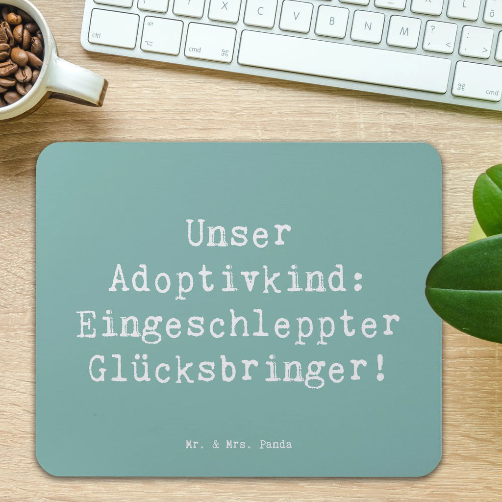 Mouse mat Saying Unser Adoptivkind: Eingeschleppter Glücksbringer! Mauspad, Mausunterlage, Einzigartiges Mauspad, Mauspad Büro, PC Zubehör, Büroausstattung, Arbeitszimmer, Mousepad, Computer zubehör, Designer Mauspad, Familie, Vatertag, Muttertag, Bruder, Schwester, Mama, Papa, Oma, Opa