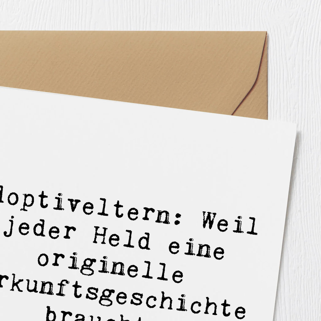 Deluxe Karte Spruch Adoptiveltern Helden Hochwertige Grußkarte, Klappkarte, Geburtstagskarte, Hochzeitskarte, Einladungskarte, Karte, Glückwunschkarte, Hochwertige Klappkarte, Grußkarte, Familie, Vatertag, Muttertag, Bruder, Schwester, Mama, Papa, Oma, Opa