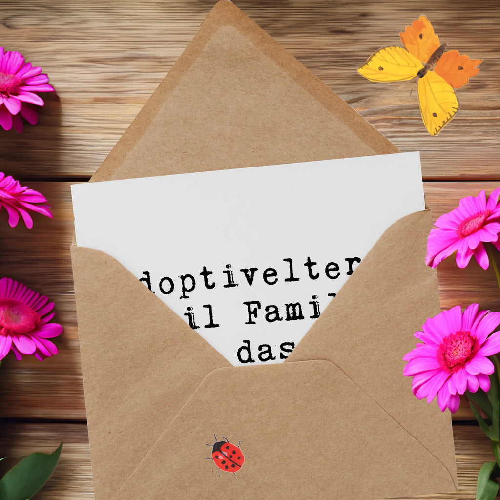 Deluxe Karte Spruch Adoptiveltern Liebe Karte, Grußkarte, Hochwertige Klappkarte, Glückwunschkarte, Klappkarte, Hochwertige Grußkarte, Hochzeitskarte, Einladungskarte, Geburtstagskarte, Familie, Vatertag, Muttertag, Bruder, Schwester, Mama, Papa, Oma, Opa