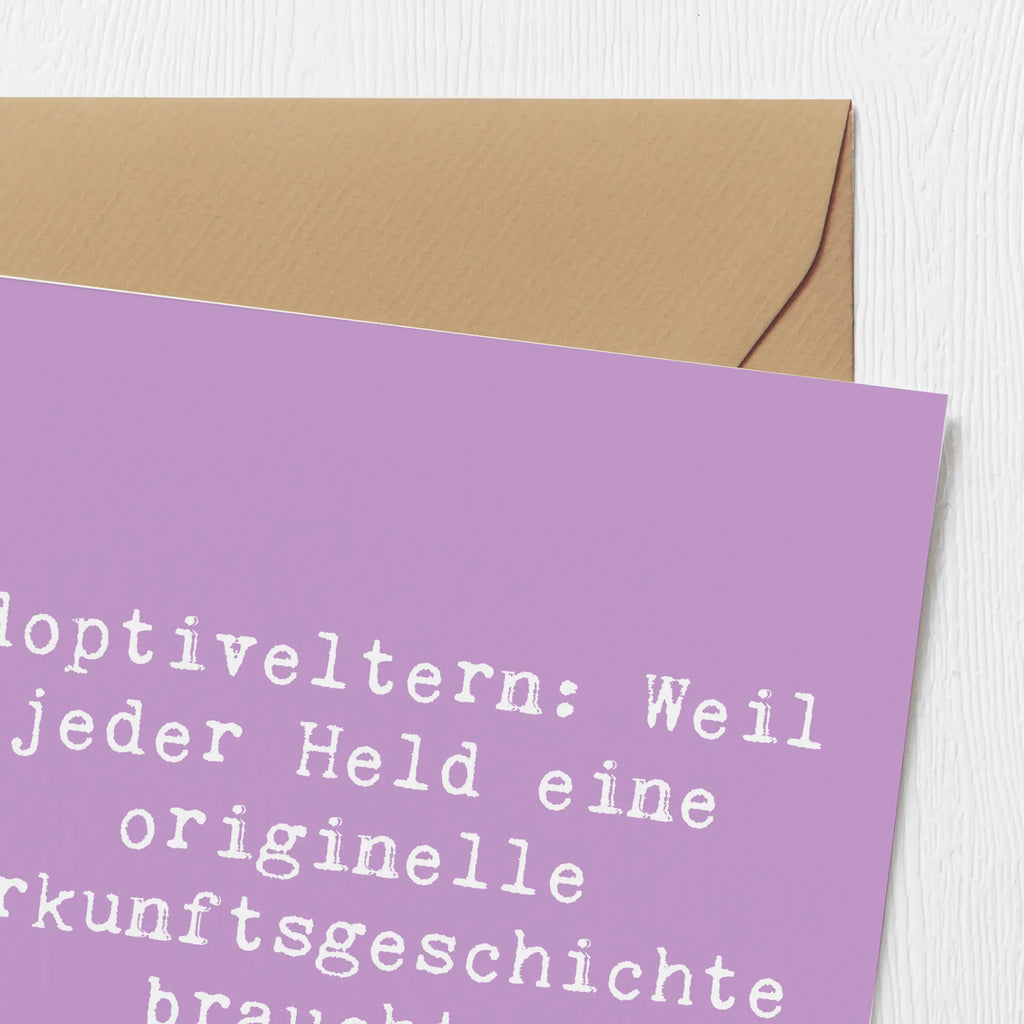 Deluxe Karte Spruch Adoptiveltern Helden Hochwertige Grußkarte, Klappkarte, Geburtstagskarte, Hochzeitskarte, Einladungskarte, Karte, Glückwunschkarte, Hochwertige Klappkarte, Grußkarte, Familie, Vatertag, Muttertag, Bruder, Schwester, Mama, Papa, Oma, Opa
