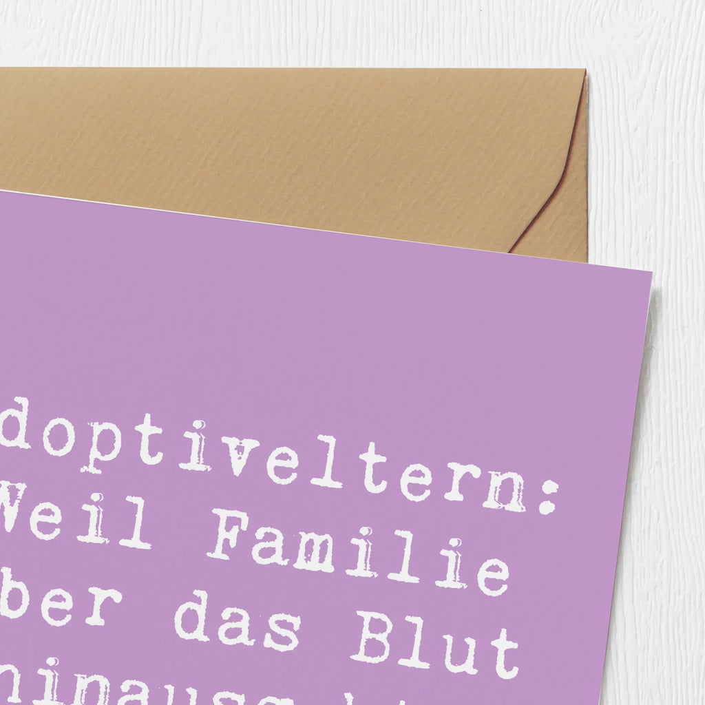 Deluxe Karte Spruch Adoptiveltern Liebe Karte, Grußkarte, Hochwertige Klappkarte, Glückwunschkarte, Klappkarte, Hochwertige Grußkarte, Hochzeitskarte, Einladungskarte, Geburtstagskarte, Familie, Vatertag, Muttertag, Bruder, Schwester, Mama, Papa, Oma, Opa