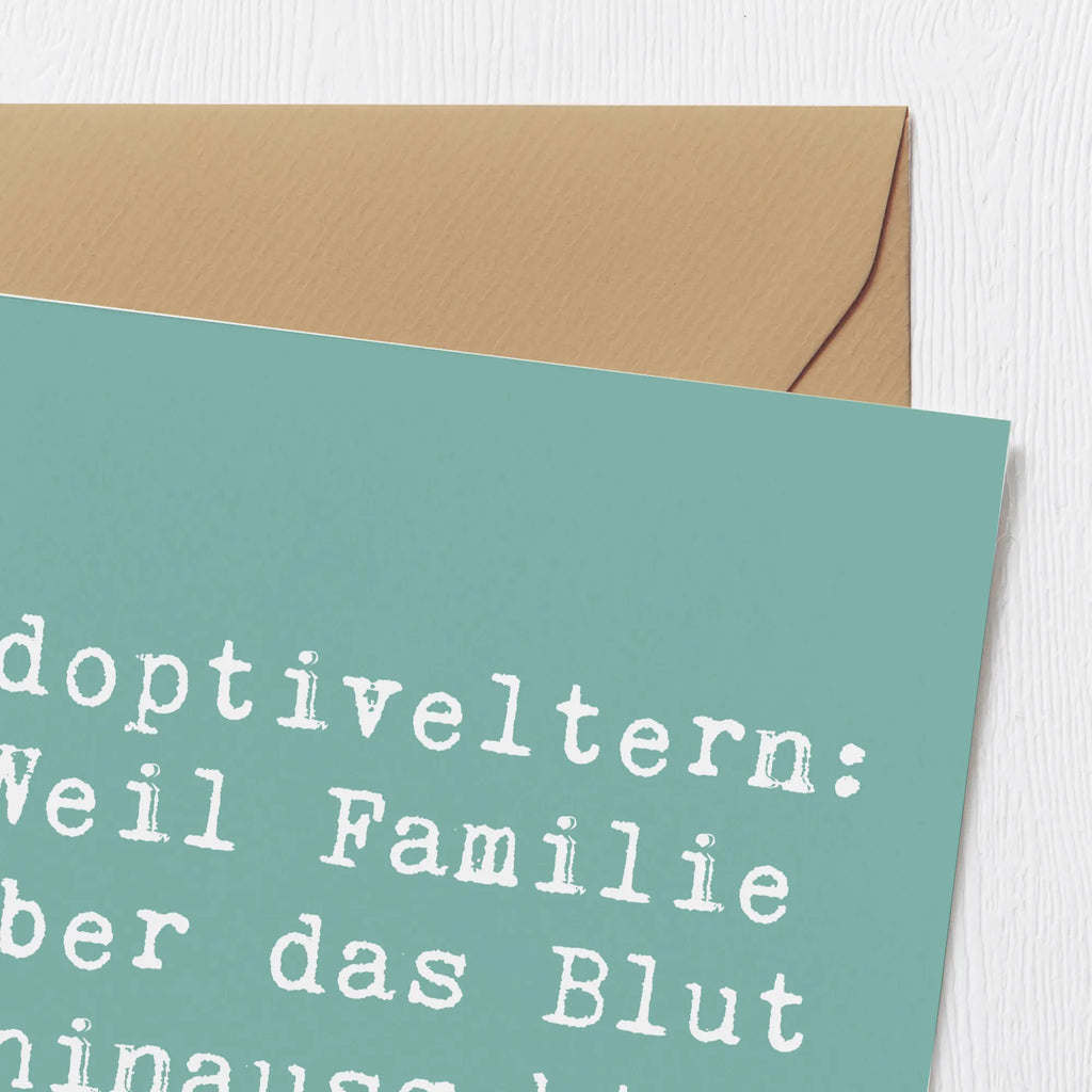 Deluxe Karte Spruch Adoptiveltern Liebe Karte, Grußkarte, Hochwertige Klappkarte, Glückwunschkarte, Klappkarte, Hochwertige Grußkarte, Hochzeitskarte, Einladungskarte, Geburtstagskarte, Familie, Vatertag, Muttertag, Bruder, Schwester, Mama, Papa, Oma, Opa