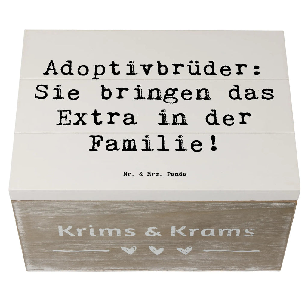 Holzkiste Spruch Adoptivbrüder Extra Aufbewahrungsbox, XXL, Truhe, Erinnerungskiste, Schatzkiste, Holzkiste, Schatulle, Kiste, Geschenkdose, Dekokiste, Erinnerungsbox, Geschenkbox, Familie, Vatertag, Muttertag, Bruder, Schwester, Mama, Papa, Oma, Opa