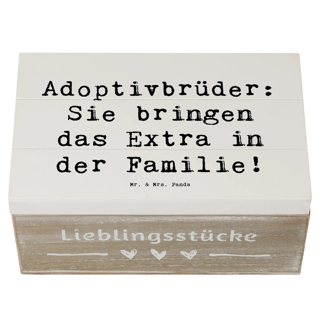 Holzkiste Spruch Adoptivbrüder Extra Aufbewahrungsbox, XXL, Truhe, Erinnerungskiste, Schatzkiste, Holzkiste, Schatulle, Kiste, Geschenkdose, Dekokiste, Erinnerungsbox, Geschenkbox, Familie, Vatertag, Muttertag, Bruder, Schwester, Mama, Papa, Oma, Opa