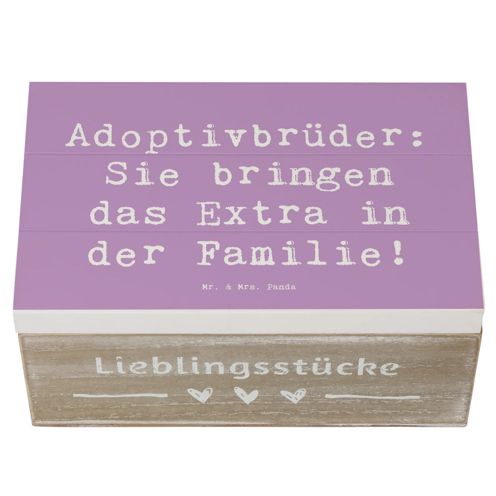 Holzkiste Spruch Adoptivbrüder Extra Aufbewahrungsbox, XXL, Truhe, Erinnerungskiste, Schatzkiste, Holzkiste, Schatulle, Kiste, Geschenkdose, Dekokiste, Erinnerungsbox, Geschenkbox, Familie, Vatertag, Muttertag, Bruder, Schwester, Mama, Papa, Oma, Opa