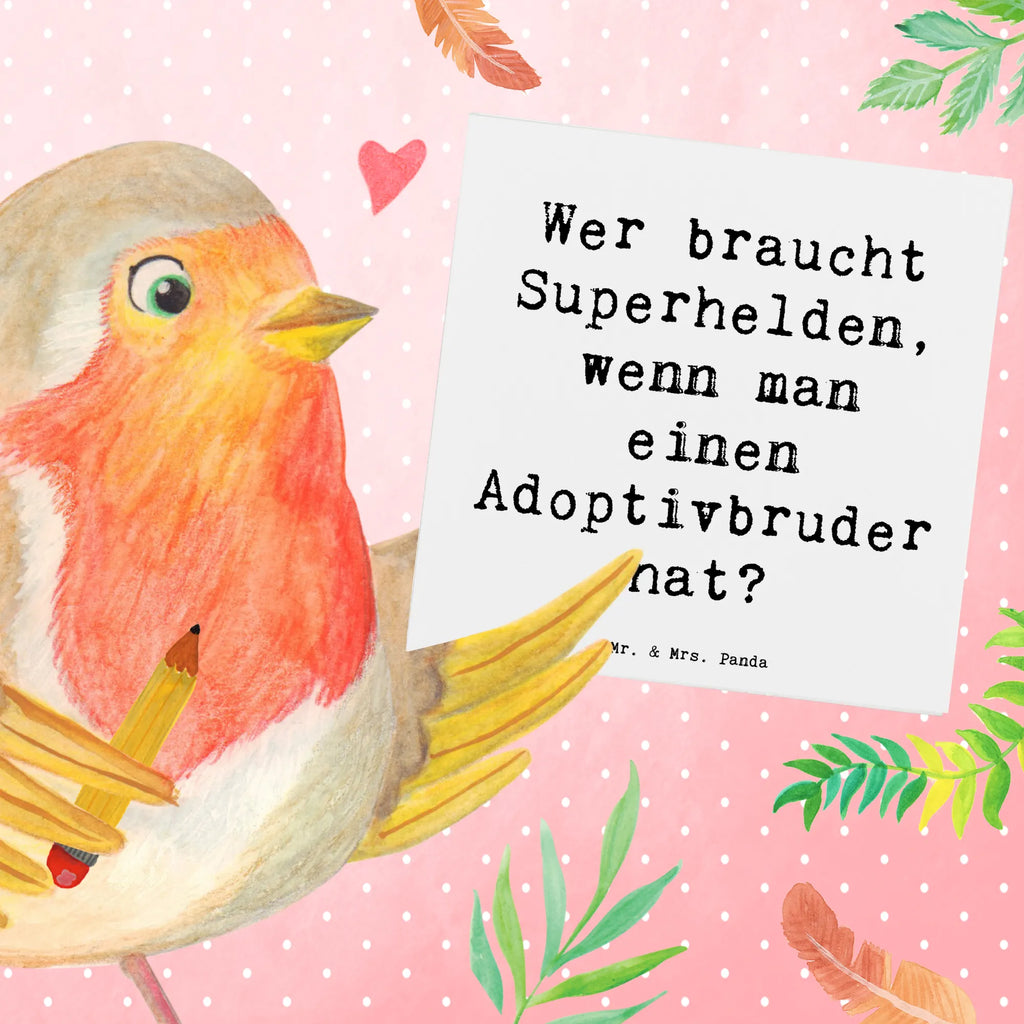 Deluxe Karte Spruch Held Adoptivbruder Karte, Klappkarte, Glückwunschkarte, Grußkarte, Einladungskarte, Hochwertige Klappkarte, Hochwertige Grußkarte, Hochzeitskarte, Geburtstagskarte, Familie, Vatertag, Muttertag, Bruder, Schwester, Mama, Papa, Oma, Opa