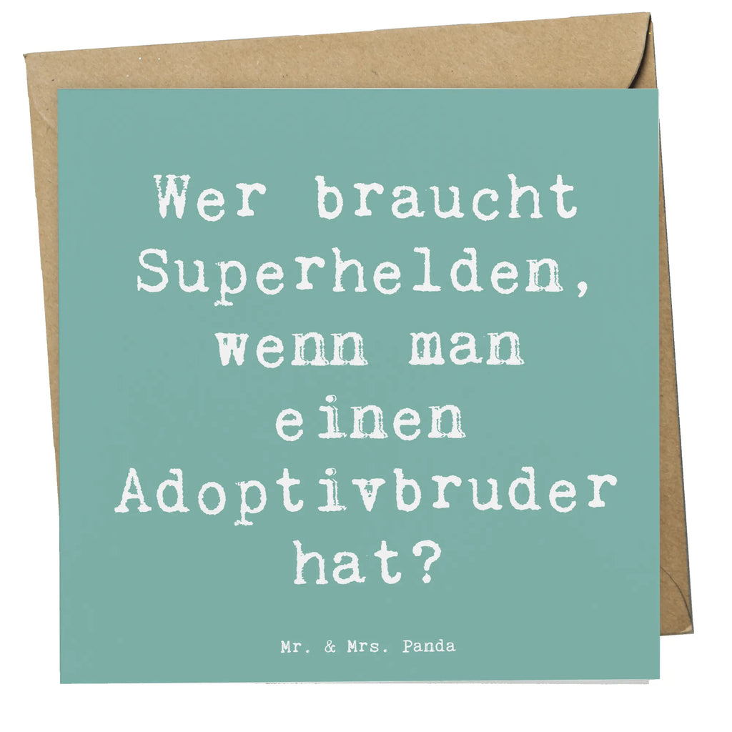 Deluxe Karte Spruch Held Adoptivbruder Karte, Klappkarte, Glückwunschkarte, Grußkarte, Einladungskarte, Hochwertige Klappkarte, Hochwertige Grußkarte, Hochzeitskarte, Geburtstagskarte, Familie, Vatertag, Muttertag, Bruder, Schwester, Mama, Papa, Oma, Opa