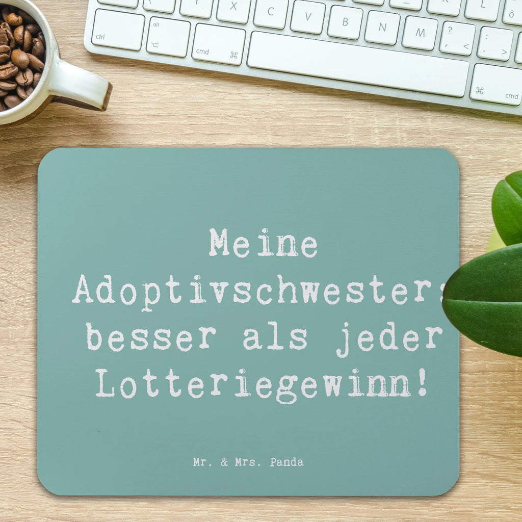 Mouse mat Saying Meine Adoptivschwester: besser als jeder Lotteriegewinn! Mousepad, Computer zubehör, Büroausstattung, PC Zubehör, Arbeitszimmer, Mauspad, Einzigartiges Mauspad, Designer Mauspad, Mausunterlage, Mauspad Büro, Familie, Vatertag, Muttertag, Bruder, Schwester, Mama, Papa, Oma, Opa