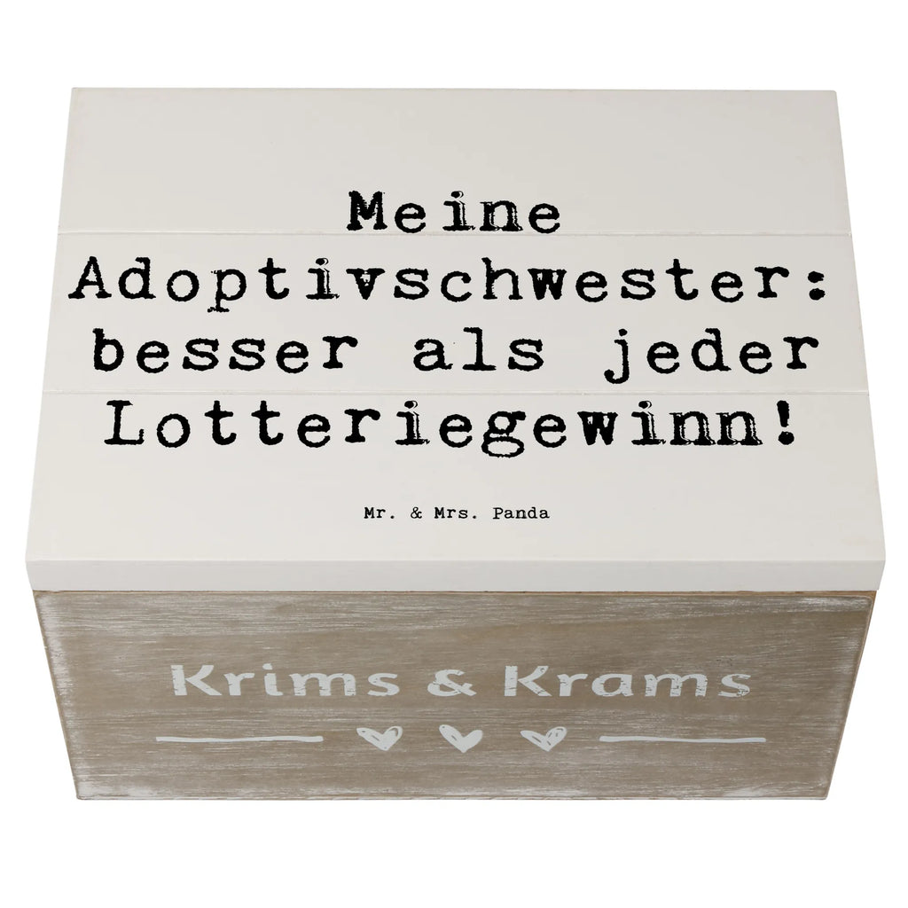 Holzkiste Spruch Adoptivschwester Wunder Geschenkdose, Schatulle, Dekokiste, Aufbewahrungsbox, Truhe, XXL, Erinnerungsbox, Schatzkiste, Holzkiste, Erinnerungskiste, Geschenkbox, Kiste, Familie, Vatertag, Muttertag, Bruder, Schwester, Mama, Papa, Oma, Opa