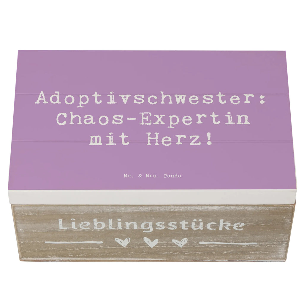 Holzkiste Spruch Adoptivschwester Chaos Aufbewahrungsbox, Dekokiste, XXL, Truhe, Holzkiste, Kiste, Geschenkdose, Erinnerungsbox, Geschenkbox, Schatulle, Schatzkiste, Erinnerungskiste, Familie, Vatertag, Muttertag, Bruder, Schwester, Mama, Papa, Oma, Opa