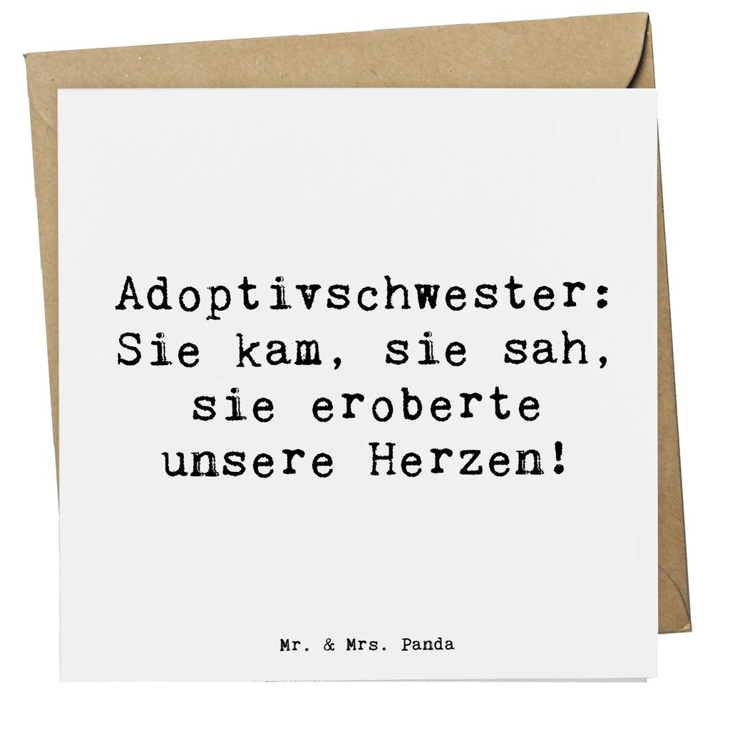 Deluxe Card Saying Adoptivschwester: Sie kam, sie sah, sie eroberte unsere Herzen! Hochwertige Grußkarte, Geburtstagskarte, Grußkarte, Klappkarte, Einladungskarte, Karte, Glückwunschkarte, Hochwertige Klappkarte, Hochzeitskarte, Familie, Vatertag, Muttertag, Bruder, Schwester, Mama, Papa, Oma, Opa