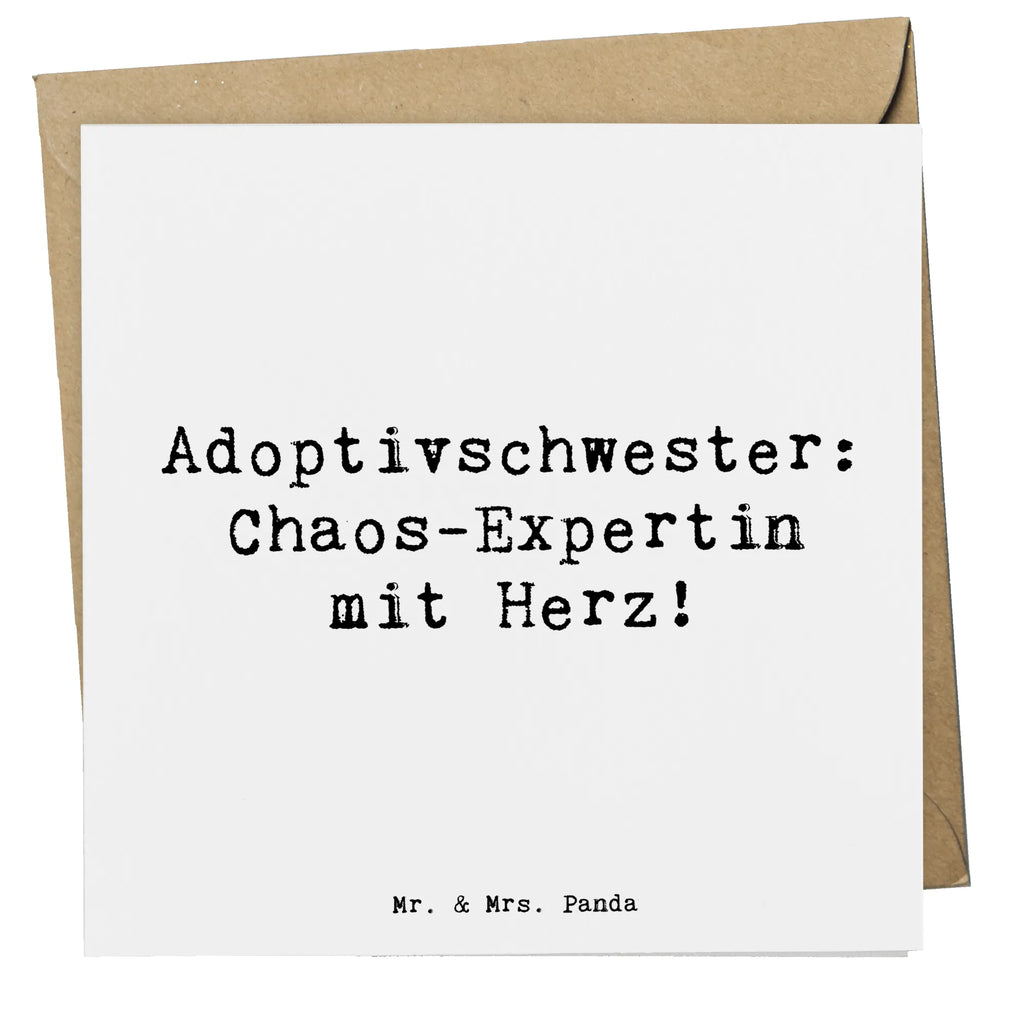 Deluxe Card Saying Adoptivschwester: Chaos-Expertin mit Herz! Hochwertige Grußkarte, Hochzeitskarte, Karte, Einladungskarte, Geburtstagskarte, Hochwertige Klappkarte, Grußkarte, Glückwunschkarte, Klappkarte, Familie, Vatertag, Muttertag, Bruder, Schwester, Mama, Papa, Oma, Opa