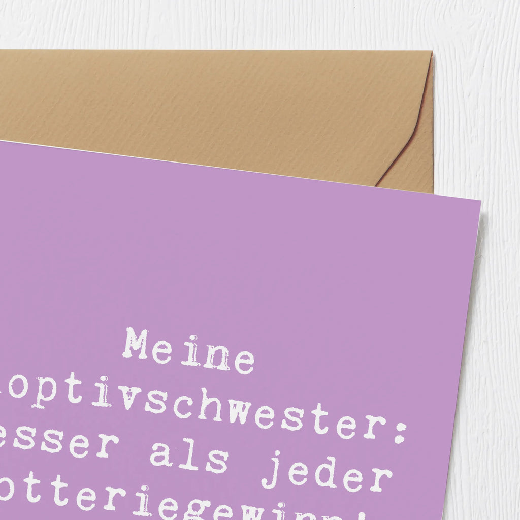 Deluxe Karte Spruch Adoptivschwester Wunder Einladungskarte, Hochzeitskarte, Glückwunschkarte, Hochwertige Grußkarte, Hochwertige Klappkarte, Geburtstagskarte, Karte, Klappkarte, Grußkarte, Familie, Vatertag, Muttertag, Bruder, Schwester, Mama, Papa, Oma, Opa