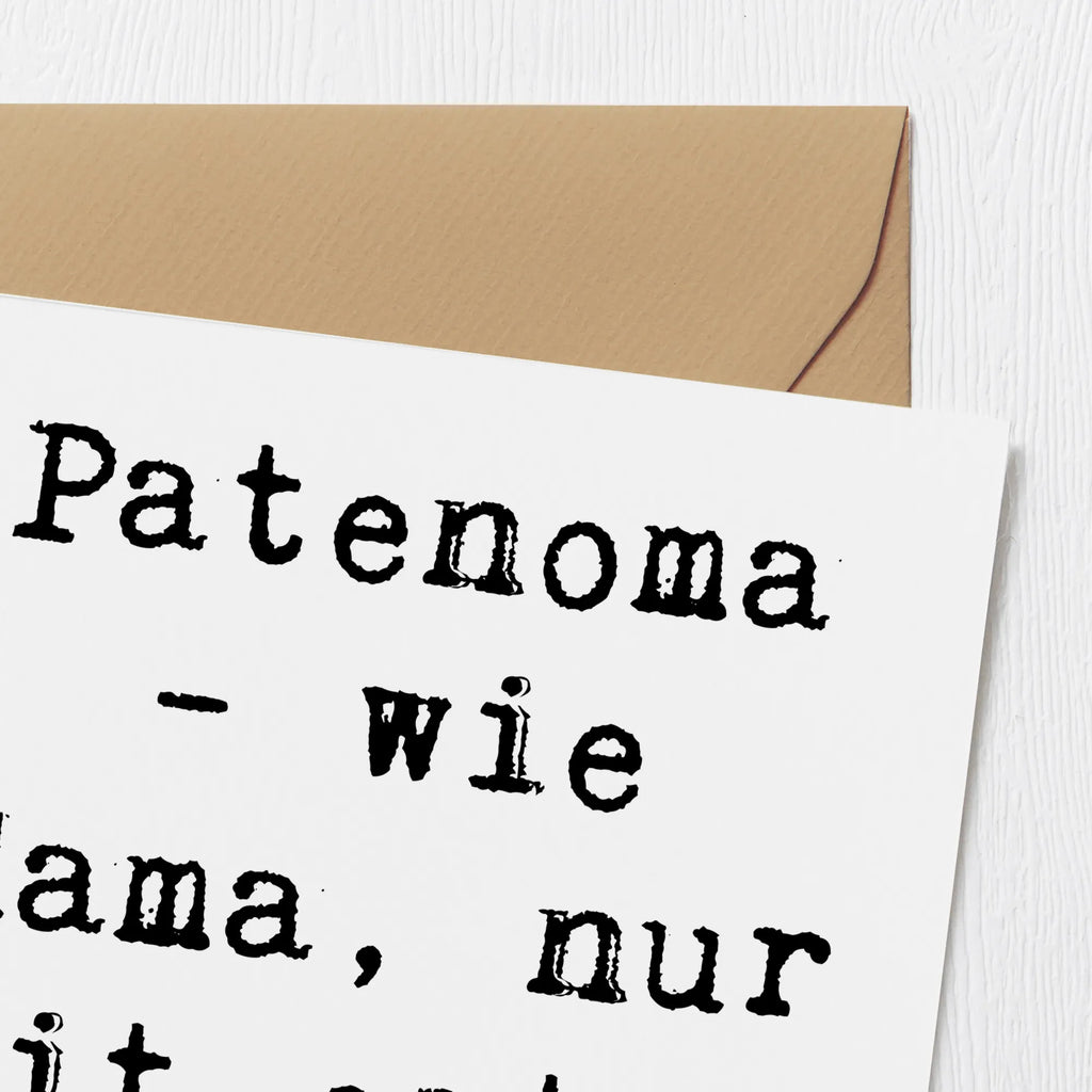Deluxe Karte Spruch Patenoma Liebe Grußkarte, Klappkarte, Geburtstagskarte, Hochzeitskarte, Glückwunschkarte, Karte, Hochwertige Klappkarte, Hochwertige Grußkarte, Einladungskarte, Familie, Vatertag, Muttertag, Bruder, Schwester, Mama, Papa, Oma, Opa