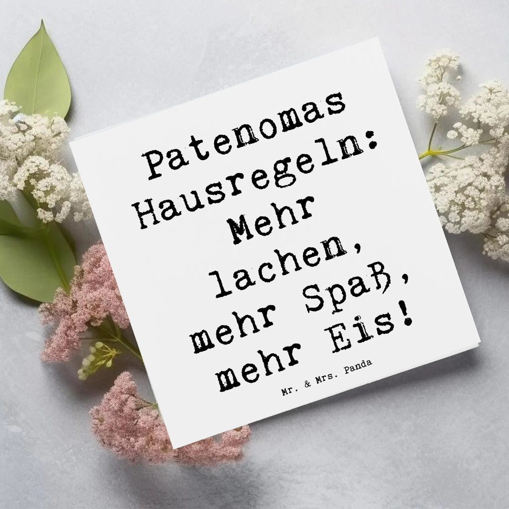 Deluxe Karte Spruch Patenoma Hausregeln Karte, Hochwertige Klappkarte, Klappkarte, Geburtstagskarte, Einladungskarte, Glückwunschkarte, Hochzeitskarte, Grußkarte, Hochwertige Grußkarte, Familie, Vatertag, Muttertag, Bruder, Schwester, Mama, Papa, Oma, Opa