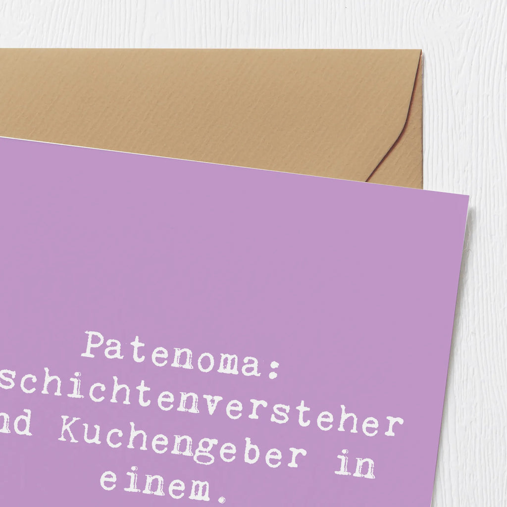 Deluxe Card Saying Patenoma: Geschichtenversteher und Kuchengeber in einem. Geburtstagskarte, Glückwunschkarte, Hochwertige Grußkarte, Hochwertige Klappkarte, Karte, Einladungskarte, Grußkarte, Klappkarte, Hochzeitskarte, Familie, Vatertag, Muttertag, Bruder, Schwester, Mama, Papa, Oma, Opa