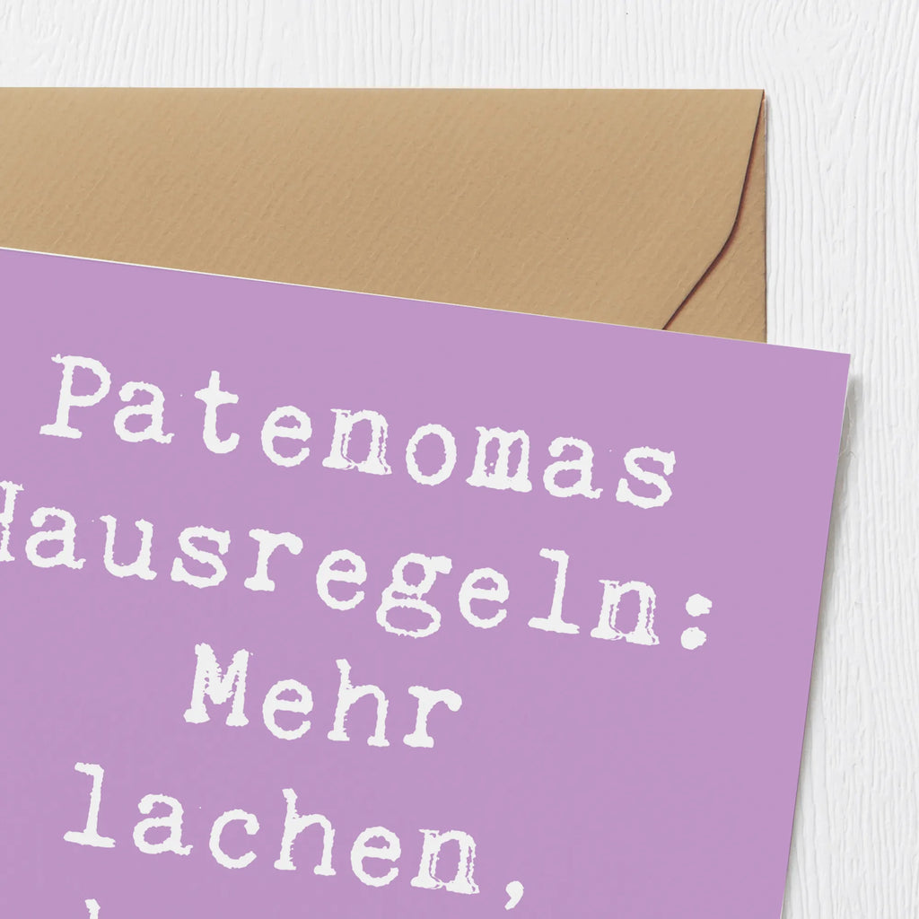 Deluxe Karte Spruch Patenoma Hausregeln Karte, Hochwertige Klappkarte, Klappkarte, Geburtstagskarte, Einladungskarte, Glückwunschkarte, Hochzeitskarte, Grußkarte, Hochwertige Grußkarte, Familie, Vatertag, Muttertag, Bruder, Schwester, Mama, Papa, Oma, Opa