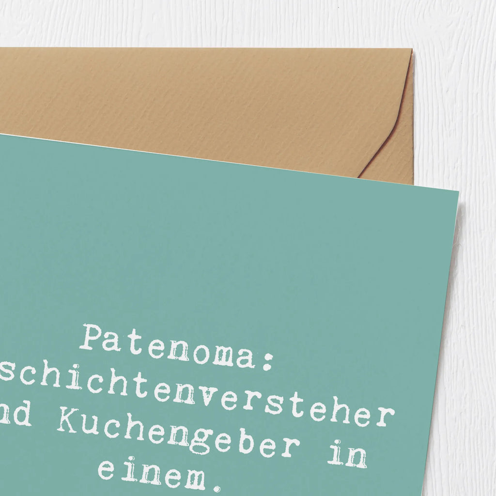 Deluxe Card Saying Patenoma: Geschichtenversteher und Kuchengeber in einem. Geburtstagskarte, Glückwunschkarte, Hochwertige Grußkarte, Hochwertige Klappkarte, Karte, Einladungskarte, Grußkarte, Klappkarte, Hochzeitskarte, Familie, Vatertag, Muttertag, Bruder, Schwester, Mama, Papa, Oma, Opa