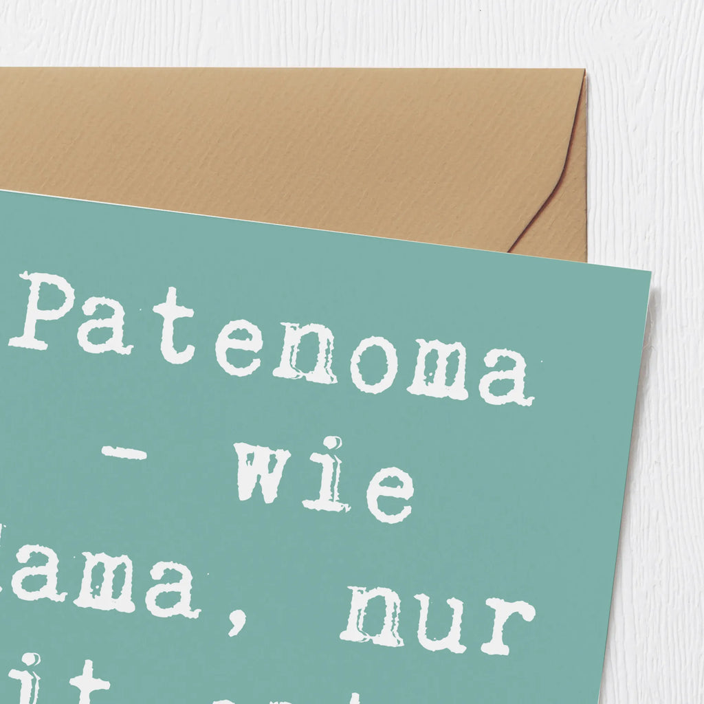 Deluxe Karte Spruch Patenoma Liebe Grußkarte, Klappkarte, Geburtstagskarte, Hochzeitskarte, Glückwunschkarte, Karte, Hochwertige Klappkarte, Hochwertige Grußkarte, Einladungskarte, Familie, Vatertag, Muttertag, Bruder, Schwester, Mama, Papa, Oma, Opa