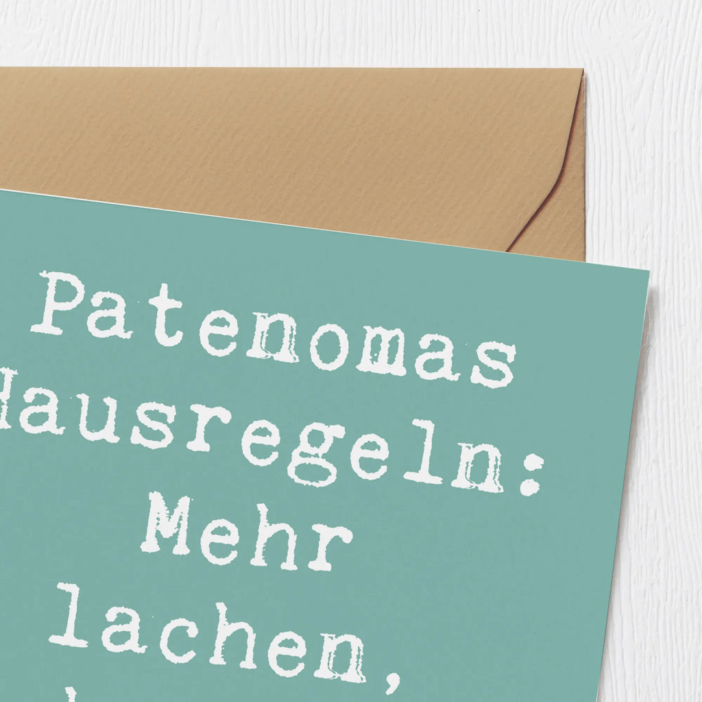 Deluxe Karte Spruch Patenoma Hausregeln Karte, Hochwertige Klappkarte, Klappkarte, Geburtstagskarte, Einladungskarte, Glückwunschkarte, Hochzeitskarte, Grußkarte, Hochwertige Grußkarte, Familie, Vatertag, Muttertag, Bruder, Schwester, Mama, Papa, Oma, Opa