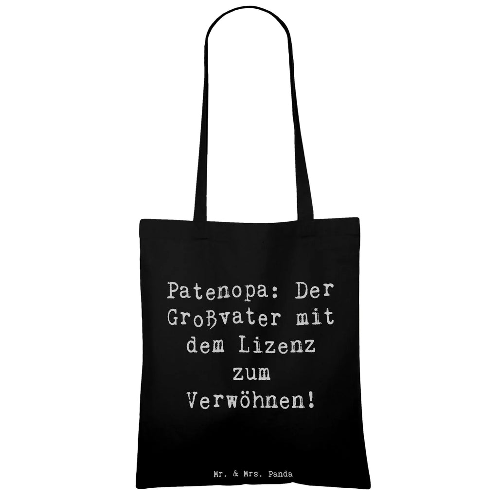 Tote bag Saying Patenopa: Der Großvater mit dem Lizenz zum Verwöhnen! Stoffbeutel, Umhängetasche, Badetasche, Jutetasche, Beuteltasche, Shopper, Tasche, Einkaufstasche, Jutebeutel, Strandtasche, Stofftasche, Laptoptasche, Beutel, Einkaufstüte, Schultertasche, Tragetasche, Familie, Vatertag, Muttertag, Bruder, Schwester, Mama, Papa, Oma, Opa