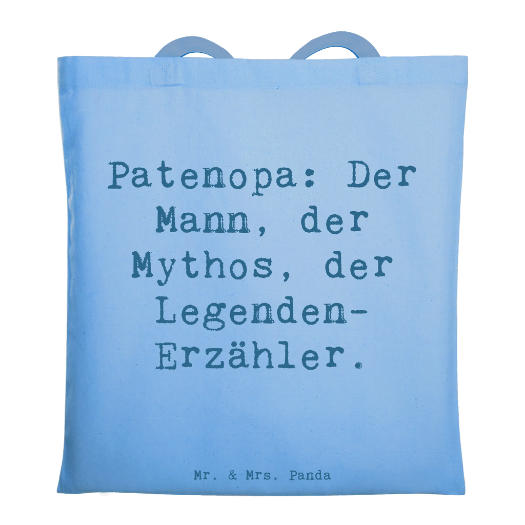 Tote bag Saying Patenopa: Der Mann, der Mythos, der Legenden-Erzähler. Beuteltasche, Beutel, Einkaufstasche, Jutebeutel, Stoffbeutel, Tasche, Shopper, Umhängetasche, Strandtasche, Schultertasche, Stofftasche, Tragetasche, Badetasche, Jutetasche, Einkaufstüte, Laptoptasche, Familie, Vatertag, Muttertag, Bruder, Schwester, Mama, Papa, Oma, Opa