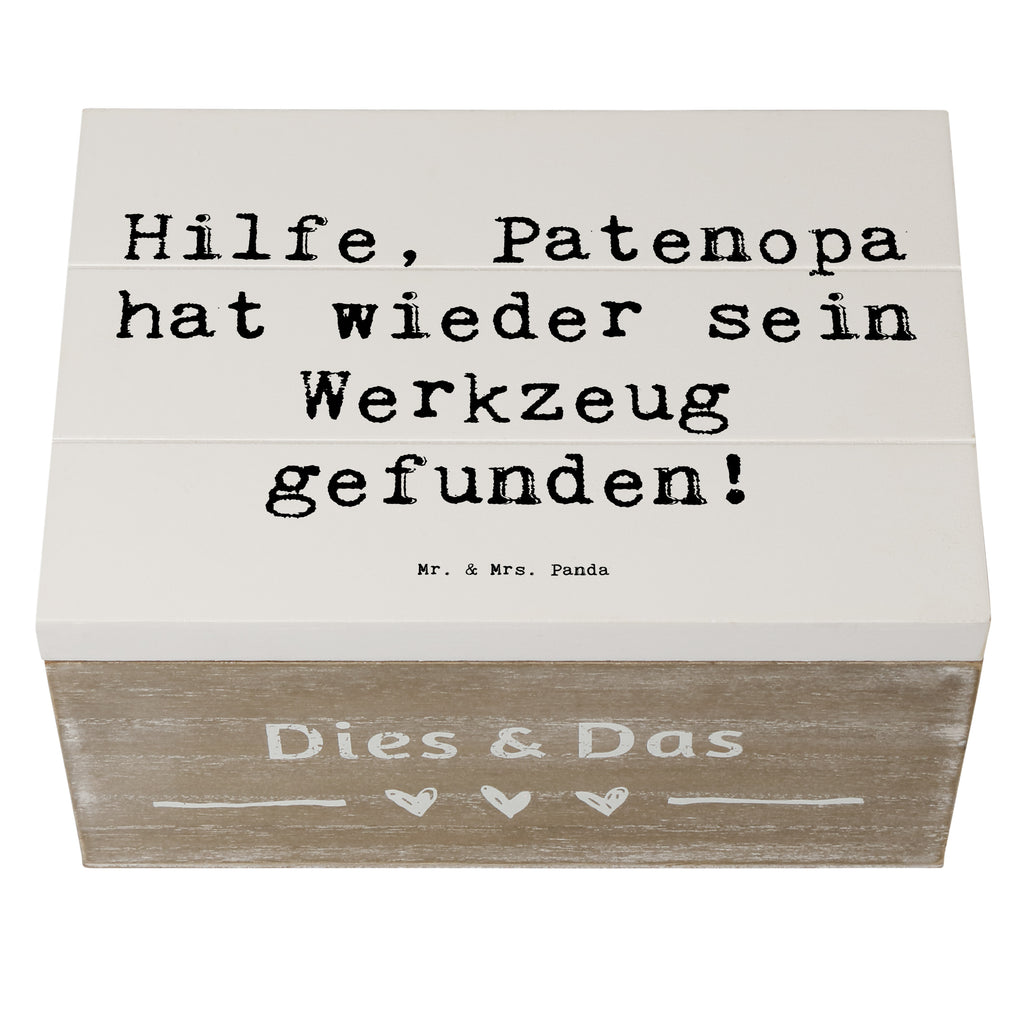 Holzkiste Spruch Patenopa Abenteuer Truhe, Erinnerungsbox, Erinnerungskiste, Geschenkdose, Dekokiste, Holzkiste, XXL, Schatzkiste, Schatulle, Kiste, Geschenkbox, Aufbewahrungsbox, Familie, Vatertag, Muttertag, Bruder, Schwester, Mama, Papa, Oma, Opa