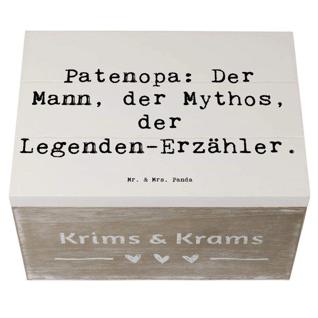 Holzkiste Spruch Patenopa Legende Geschenkdose, Kiste, Dekokiste, Truhe, Erinnerungskiste, Erinnerungsbox, Geschenkbox, XXL, Holzkiste, Schatzkiste, Aufbewahrungsbox, Schatulle, Familie, Vatertag, Muttertag, Bruder, Schwester, Mama, Papa, Oma, Opa