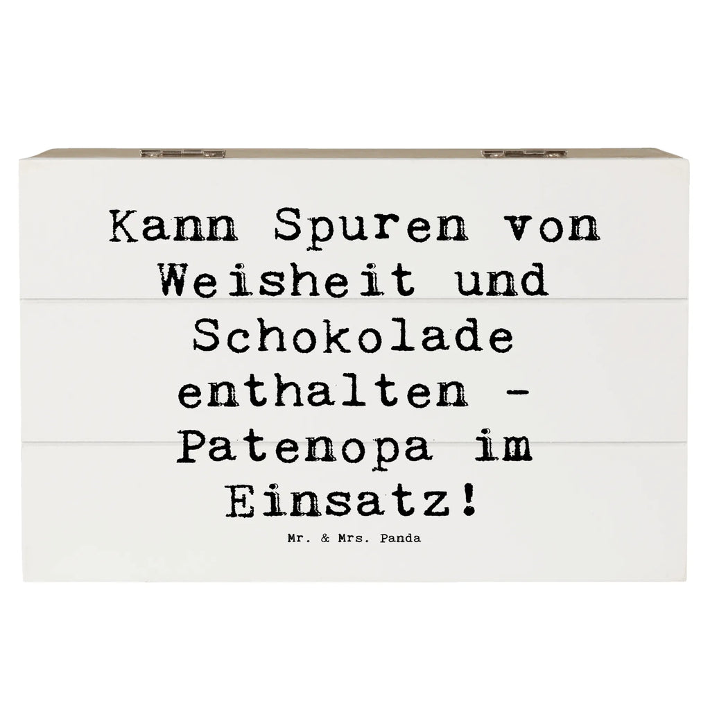 Holzkiste Spruch Patenopa und Weisheit Holzkiste, Aufbewahrungsbox, XXL, Kiste, Dekokiste, Geschenkdose, Geschenkbox, Erinnerungsbox, Schatzkiste, Schatulle, Erinnerungskiste, Truhe, Familie, Vatertag, Muttertag, Bruder, Schwester, Mama, Papa, Oma, Opa