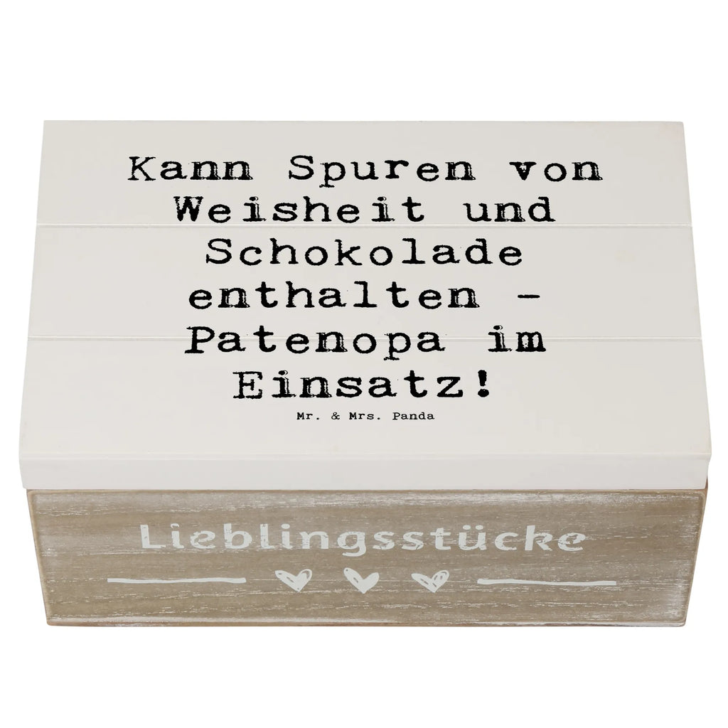 Holzkiste Spruch Patenopa und Weisheit Holzkiste, Aufbewahrungsbox, XXL, Kiste, Dekokiste, Geschenkdose, Geschenkbox, Erinnerungsbox, Schatzkiste, Schatulle, Erinnerungskiste, Truhe, Familie, Vatertag, Muttertag, Bruder, Schwester, Mama, Papa, Oma, Opa