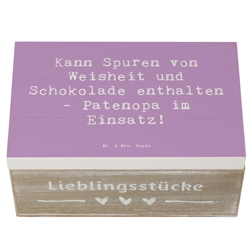 Holzkiste Spruch Patenopa und Weisheit Holzkiste, Aufbewahrungsbox, XXL, Kiste, Dekokiste, Geschenkdose, Geschenkbox, Erinnerungsbox, Schatzkiste, Schatulle, Erinnerungskiste, Truhe, Familie, Vatertag, Muttertag, Bruder, Schwester, Mama, Papa, Oma, Opa