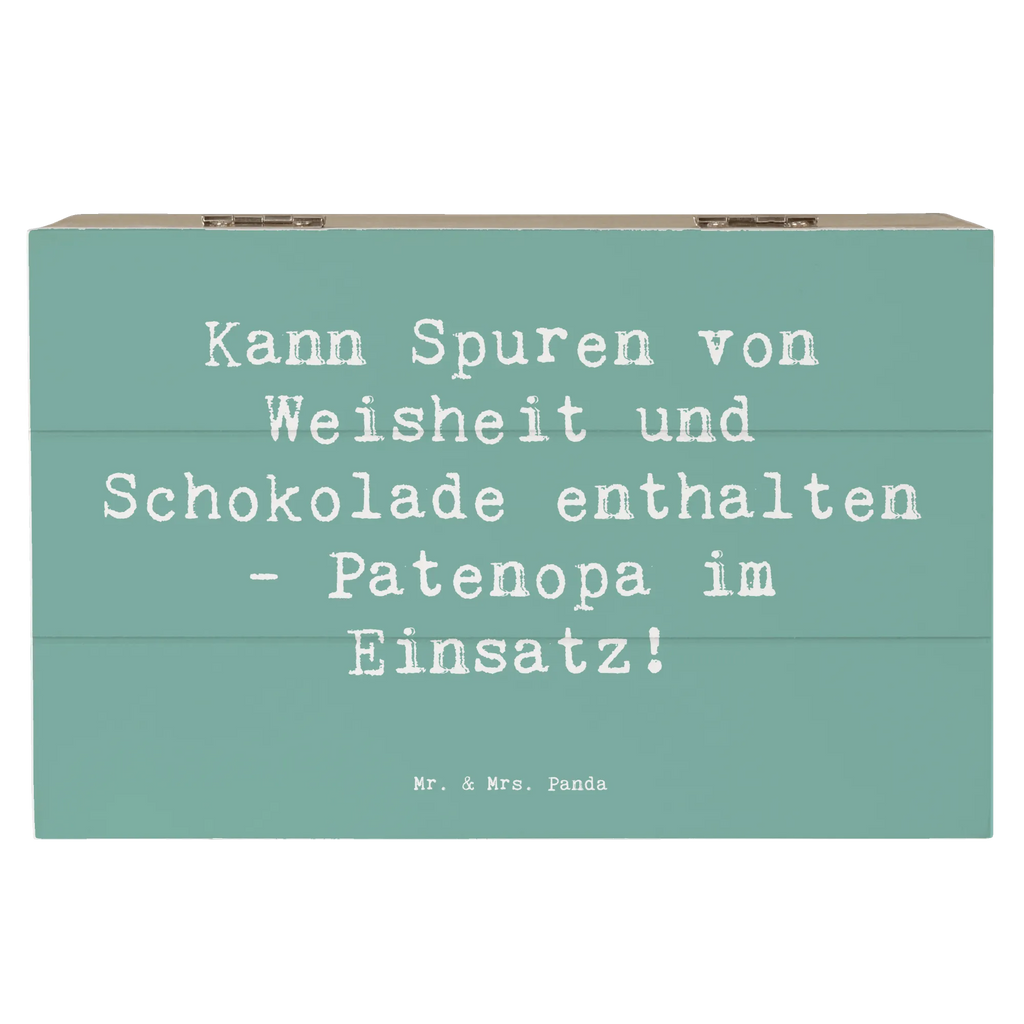 Holzkiste Spruch Patenopa und Weisheit Holzkiste, Aufbewahrungsbox, XXL, Kiste, Dekokiste, Geschenkdose, Geschenkbox, Erinnerungsbox, Schatzkiste, Schatulle, Erinnerungskiste, Truhe, Familie, Vatertag, Muttertag, Bruder, Schwester, Mama, Papa, Oma, Opa