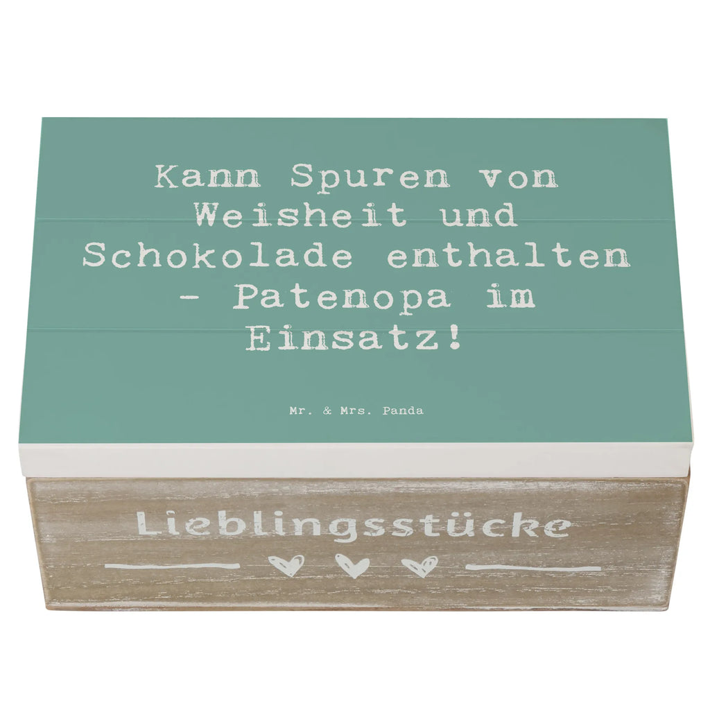 Holzkiste Spruch Patenopa und Weisheit Holzkiste, Aufbewahrungsbox, XXL, Kiste, Dekokiste, Geschenkdose, Geschenkbox, Erinnerungsbox, Schatzkiste, Schatulle, Erinnerungskiste, Truhe, Familie, Vatertag, Muttertag, Bruder, Schwester, Mama, Papa, Oma, Opa