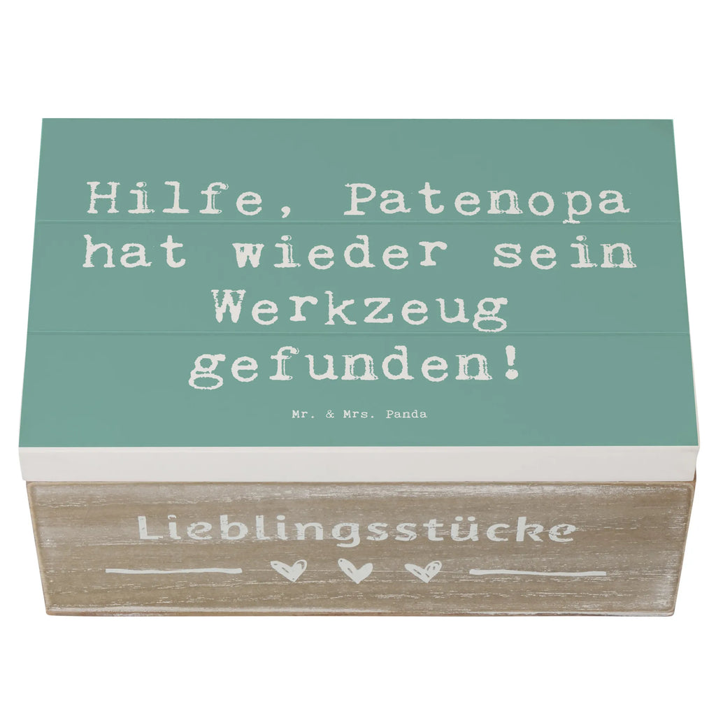 Holzkiste Spruch Patenopa Abenteuer Truhe, Erinnerungsbox, Erinnerungskiste, Geschenkdose, Dekokiste, Holzkiste, XXL, Schatzkiste, Schatulle, Kiste, Geschenkbox, Aufbewahrungsbox, Familie, Vatertag, Muttertag, Bruder, Schwester, Mama, Papa, Oma, Opa