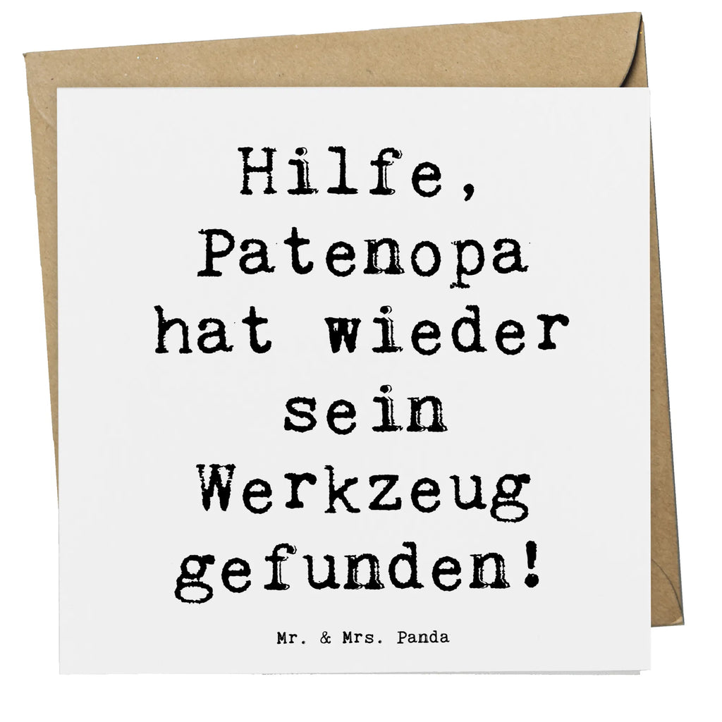 Deluxe Card Saying Hilfe, Patenopa hat wieder sein Werkzeug gefunden! Karte, Hochwertige Grußkarte, Glückwunschkarte, Einladungskarte, Grußkarte, Hochwertige Klappkarte, Geburtstagskarte, Hochzeitskarte, Klappkarte, Familie, Vatertag, Muttertag, Bruder, Schwester, Mama, Papa, Oma, Opa